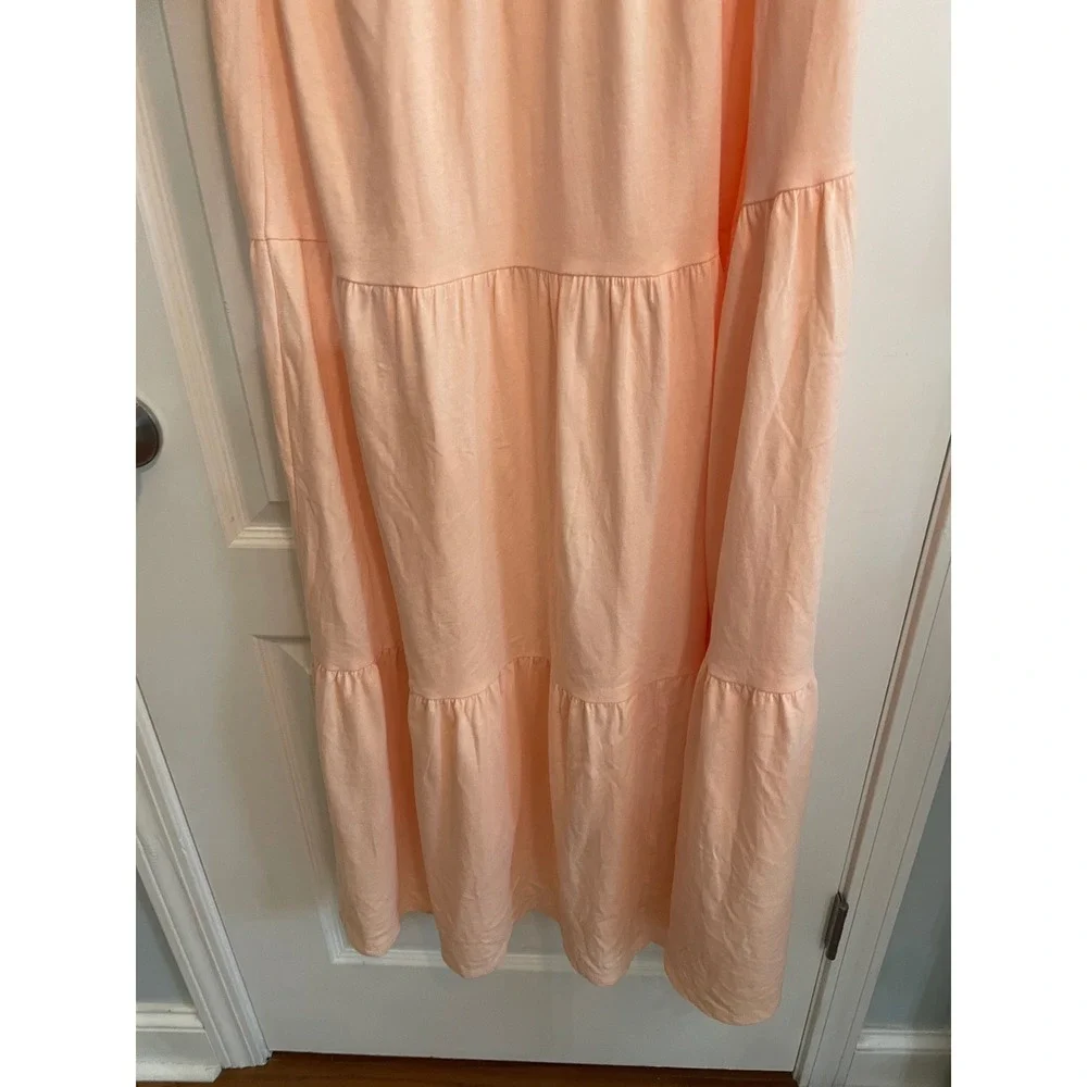 J.Crew Womens Peach Cotton Jersey Tiered Maxi Dress Sleeveless Size M NWT
